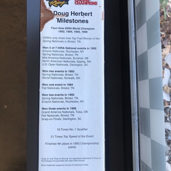 NIB Snap-On Racing "Doug Herbert" 1/24 Scale Top Fuel Dragster - Picture 4 of 4